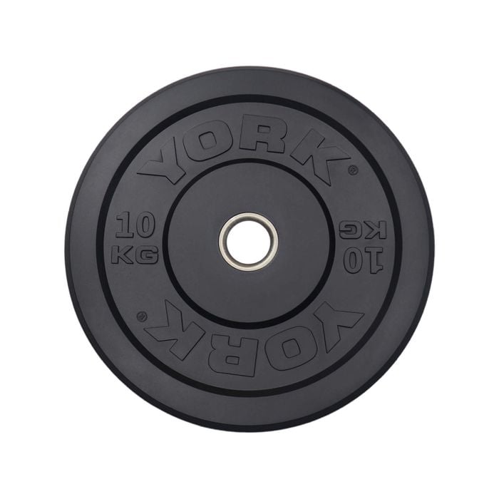 York 10KG Black Rubber Training Bumper Plate Single