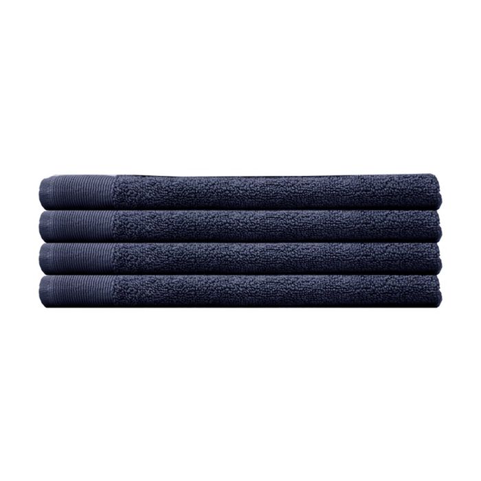 4pc Bambury Home Living Ultra soft Elvire Hand Towel Navy Cotton Woven 40cmx60cm