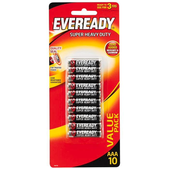 Eveready AAA Super Heavy Duty Battery - 10 Pack