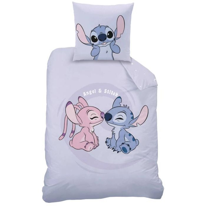 Disney Lilo & Stitch Angel And Stitch Cotton Quilt Cover Set - Single Bed Size