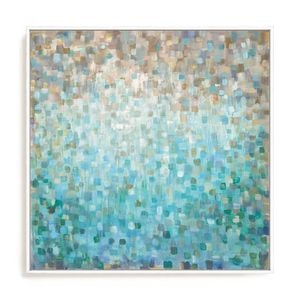 Artey | Blocked Abstract - Framed Canvas - White - 100 x 100cm