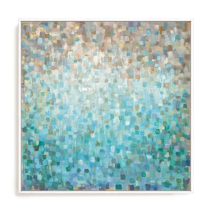 Artey | Blocked Abstract - Framed Canvas - White - 100 x 100cm