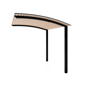 Exterior Life 4.5m Miami Curved Black/Beach Oak Pergola