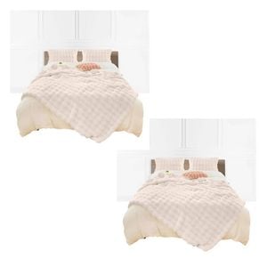 SOGA 2X 150x200cm White Double Layer Rabbit Fur Throw Blanket