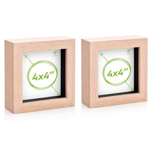 Nicola Spring Acrylic 3d Box Photo Frames - 4" X 4" - Pack Of 2