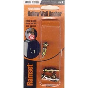 Ramset Hollow Wall Anchor Zinc 5mm 4pk