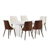 Oikiture  6-seater Rectangular Dining Table And Chairs Wooden Kitchen Dining Set