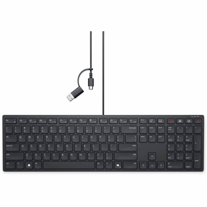 Dell Wired Collaboration Kb525c Keyboard - Cable Connectivity - Usb Type C, Usb Type A Interface - English (us)