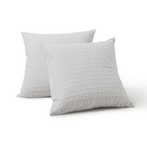 Dreamaker Aubrey Jacquard European Pillowcase Dove Grey Twin Pack