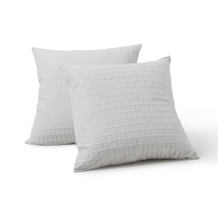 Dreamaker Aubrey Jacquard European Pillowcase Dove Grey Twin Pack