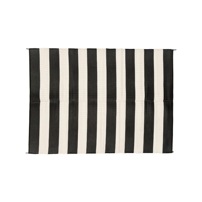 Outdoor Rug / Camping Mat - Bold Yet Elegant Black And White Stripe