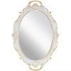 Carla Home Oval Antique White 25 X 38 Cm Vintage Carved Hanging Wall Mirror
