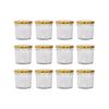 Argon Tableware 90ml Glass Jam Jars With Airtight Gold Lids - Set Of 12 Empty Screw Top Kitchen Storage Preserving Jar