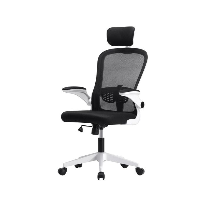 Oikiture Mesh Office Chair Fabric Black&White