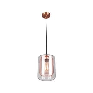 CLA Lighting TONO Mesh Internal Clear Glass Oblong Pendant Light - Copper