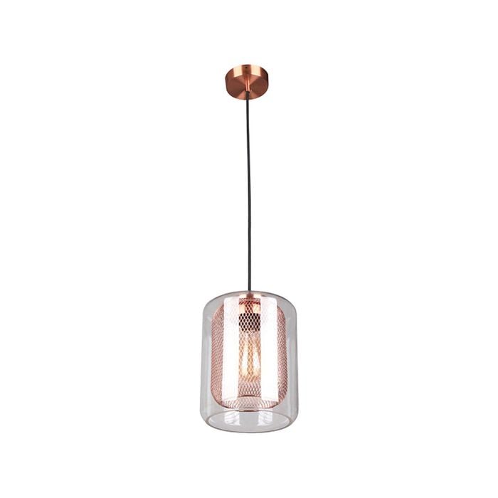 CLA Lighting TONO Mesh Internal Clear Glass Oblong Pendant Light - Copper