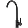 Foreno Matte Black E-Steel Cold Start Minimal Gooseneck Sink Mixer