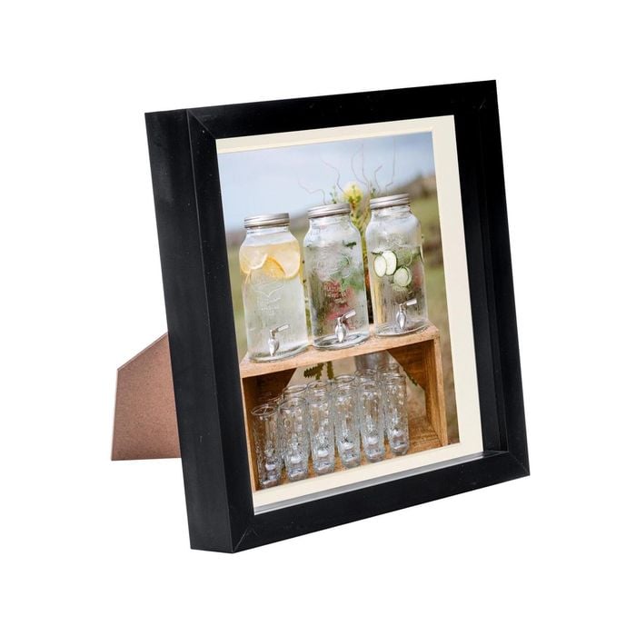 Nicola Spring 8 X 8 3d Shadow Box Photo Frame - Craft Display Picture Frame With 6 X 6 Mount - Glass Aperture - Black