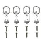 Everhang 15kg Zinc Plated Heavy-Duty Picture Hanging D-Ring - 4 Pack