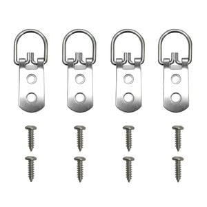 Everhang 15kg Zinc Plated Heavy-Duty Picture Hanging D-Ring - 4 Pack