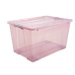 All Set 50L Pink Translucent Modular Storage Container