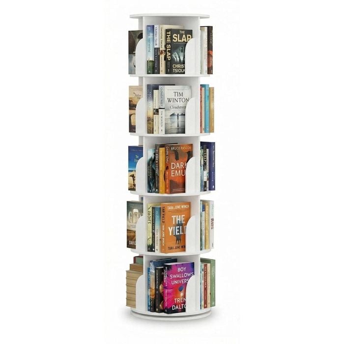 Lauft 5-tier Rotating Book Storage Shelf Bookcase Rotating Display Stand Shelf