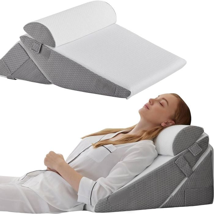 Altus Adjustable Bed Wedge Pillow Set Memory Foam With Removable Cover