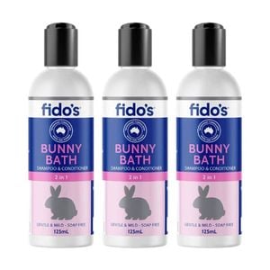 3PK Fidos Friend Bunny Bath Grooming Washing Care Shampoo & Conditioner 125ml