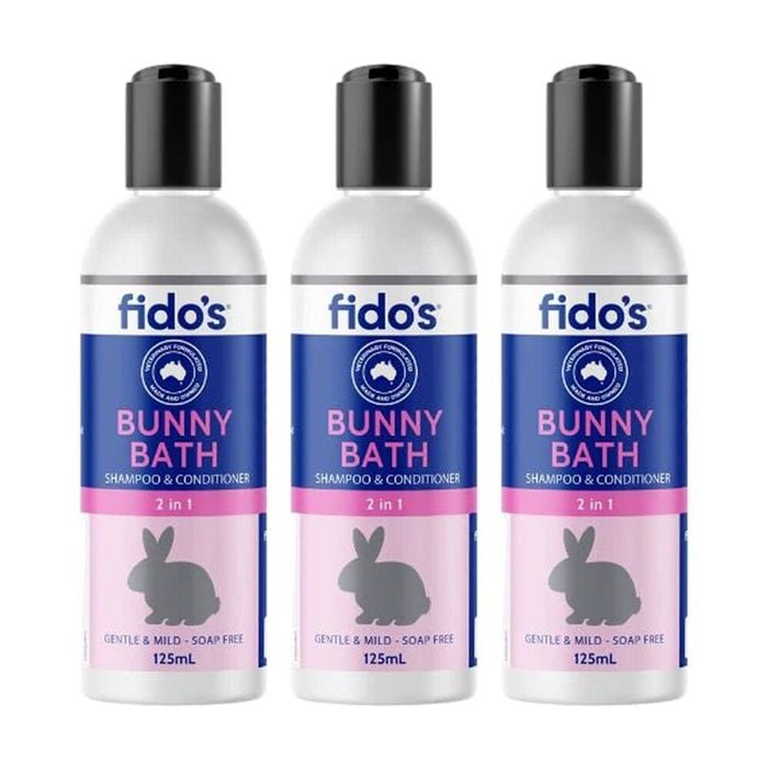 3PK Fidos Friend Bunny Bath Grooming Washing Care Shampoo & Conditioner 125ml