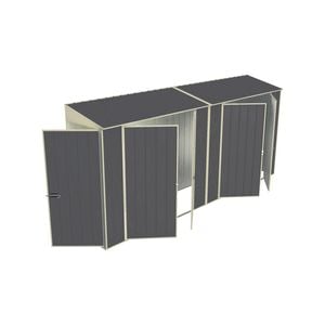 Build-A-Shed 0.8 x 4.5 x 2.0m Skillion Double Door Plus Hinged Side Doors Shed - Grey