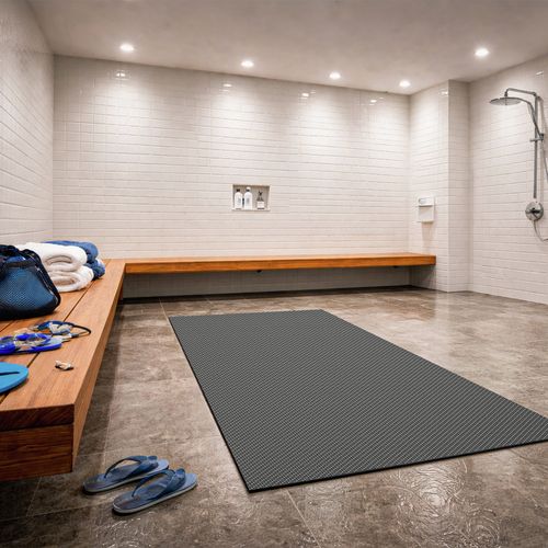 Matting that safeguards for wet areas. Allows water to drain and is anti slip.
