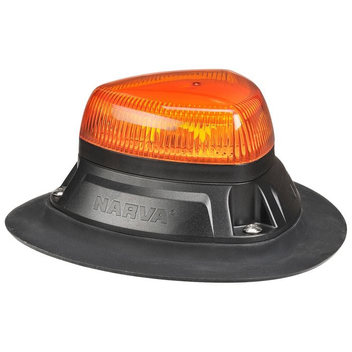 NARVA 10-33V Amber AeroTech Low Profile LED Strobe/Rotator Vacuum Magnetic Mount Base