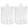 Harbour Housewares Reusable Plastic Bathroom Canisters with Clear Lid - Pack of 2