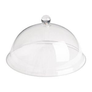 Olympia Kristallon Domed Plate Cover Polycarbonate Clear 260x115mm Commercial Food Display