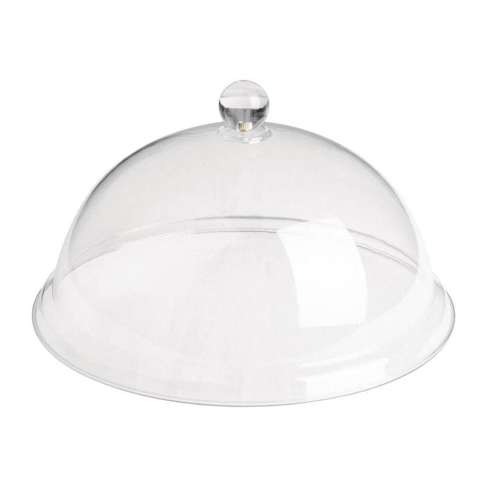 Olympia Kristallon Domed Plate Cover Polycarbonate Clear 260x115mm Commercial Food Display
