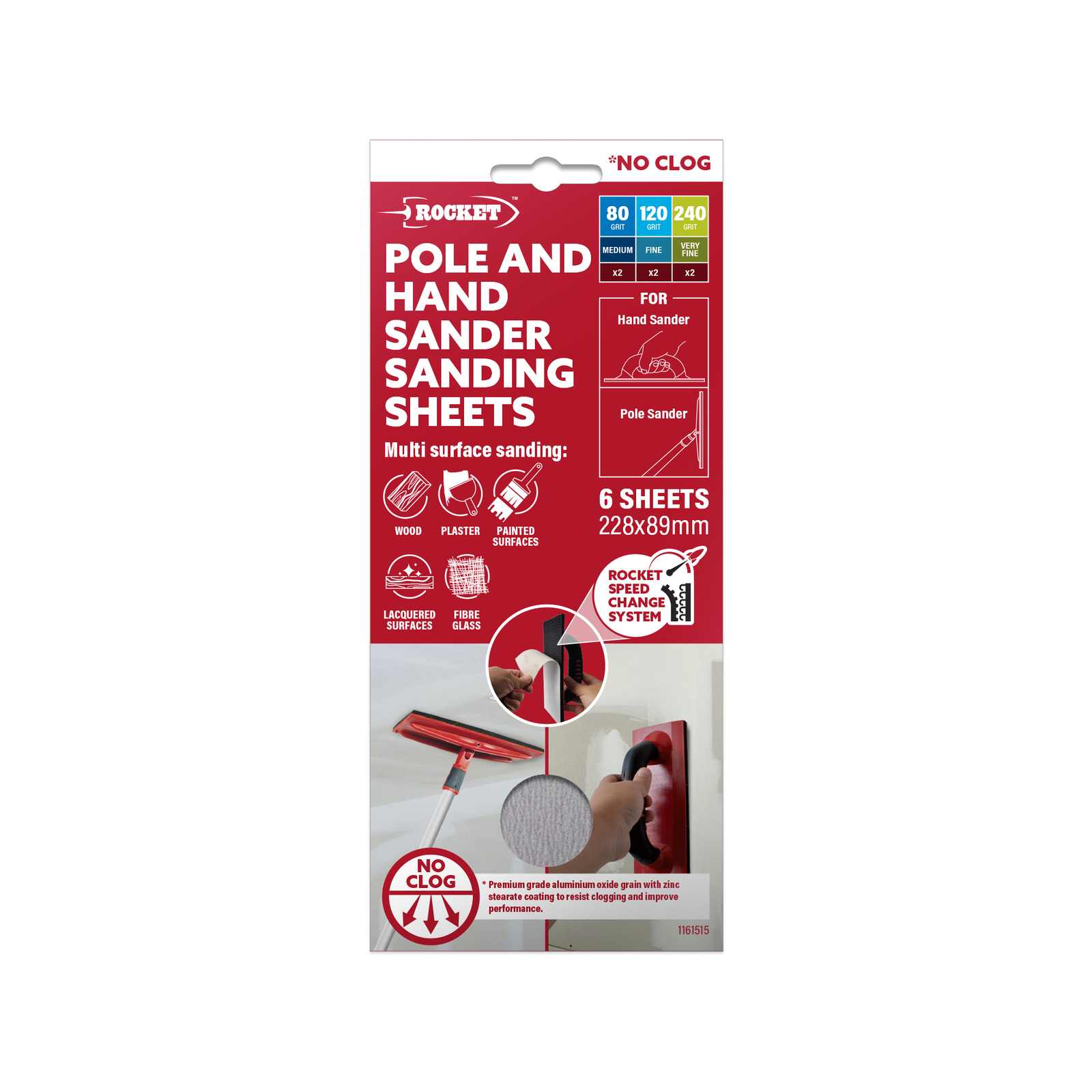 Rocket Multipack Hand Pole Sander Sanding Sheet 6 Pack Bunnings Australia