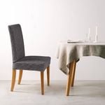 Sherwood Faux Linen Stretch Fit Chair Cover Black 6 Pack