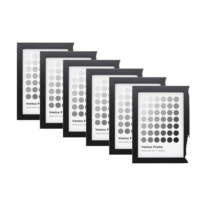 6PK Braz Venice Image Photo Document Display Frame 13x18cm Black
