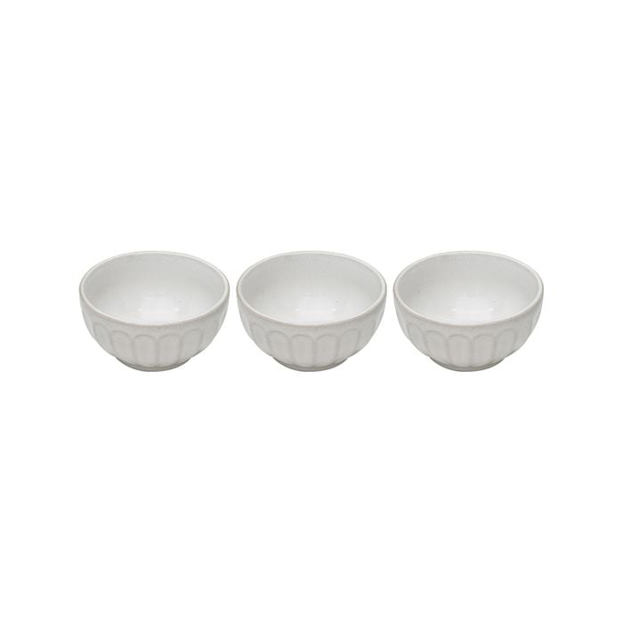 3pc Ladelle Marguerite Stoneware Dip/serving Bowl Set 10x5cm White