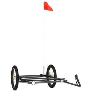 vidaXL Bike Trailer Pet Stroller Bicycle Cargo Wagon with Tow Bar Black Iron