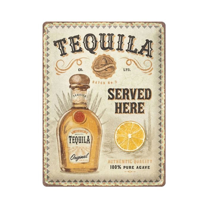 Nostalgic-Art Large Metal Hanging Plaque/Sign Tequila Served Here 30x40cm