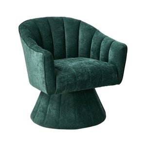 Oikiture Swivel Armchair Linen Fabric Lounge Chair Accent Chair