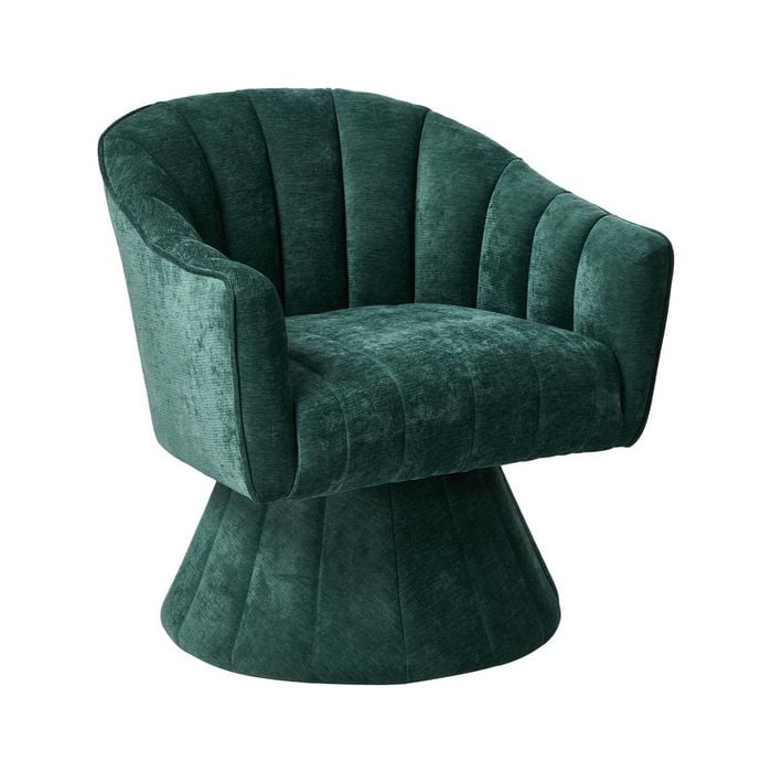 Oikiture Swivel Armchair Linen Fabric Lounge Chair Accent Chair