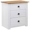 vidaXL Pinewood Bedside Cabinet White Panama Range Bedroom Stand Furniture