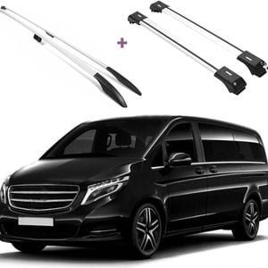 ERKUL Set of Roof Side Rails Rack&Crossbar for Mercedes Vito Middle Wheel Base