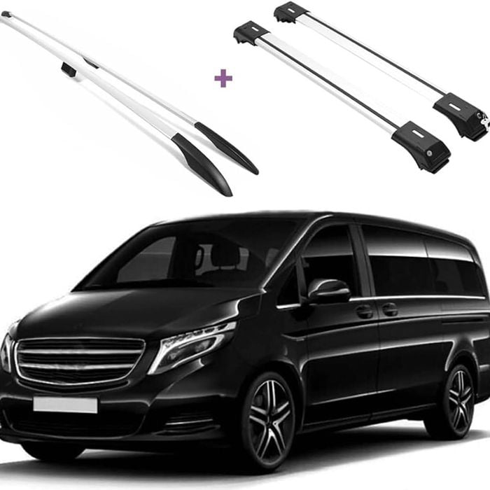 ERKUL Set of Roof Side Rails Rack&Crossbar for Mercedes Vito Middle Wheel Base