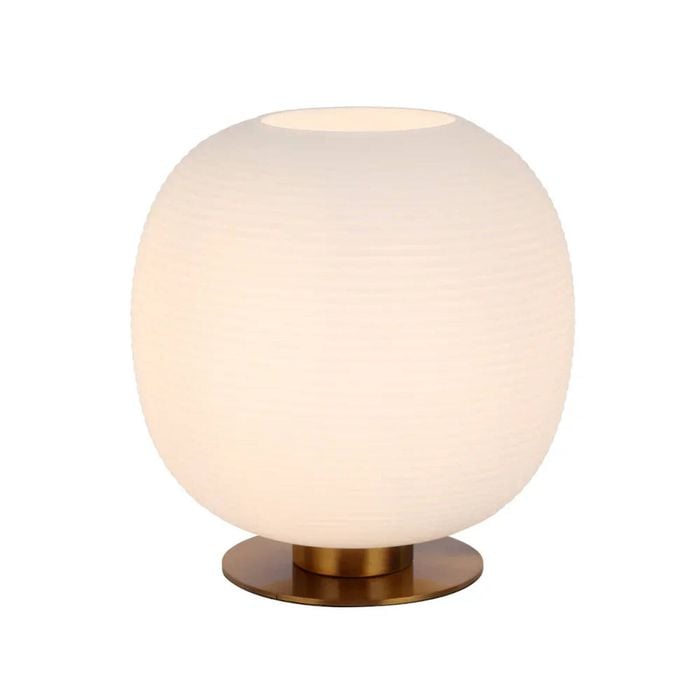Telbix Viken Vintage Table Desk Lamp Light Glass Metal Antique Gold Opal Matt