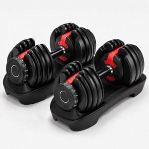 Fitness Master 48kg Adjustable Dumbbell Set Home GYM Exercise Equipment 2x24kg