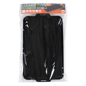 Wildtrak Aluminium Non-stick 45.5cm Griddle Frying Pan Camping Cookware Black