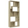 vidaXL Book Cabinet Sonoma Oak Engineered Wood Home Organiser Storage Shelf